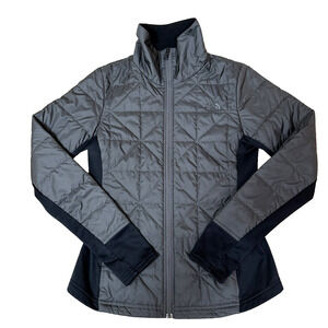 The North Face Jacket Women Black Gray Quilted Softshell Outdoor Hiking Small S